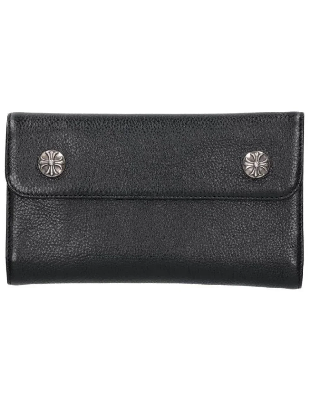 Chrome Hearts Wave Cross Ball Button Leather Wallet
